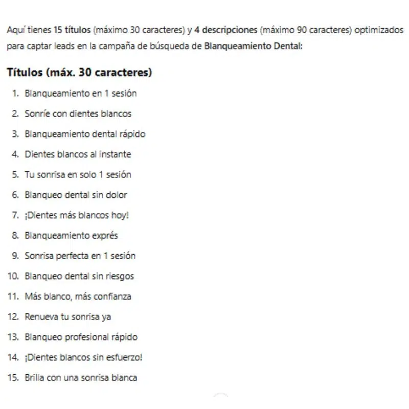 chatgpt prompt anuncios google ads titulos 