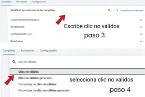 clic no válidos columna como agregarla 